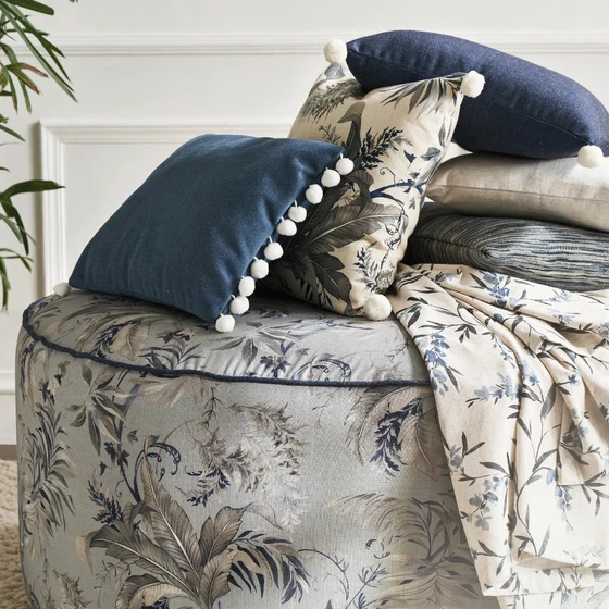 Floral jacquard upholstery detail