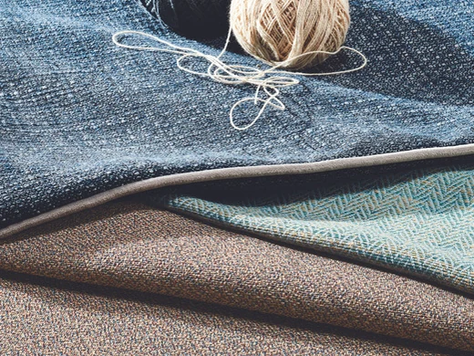 Fabric swatches and yarn