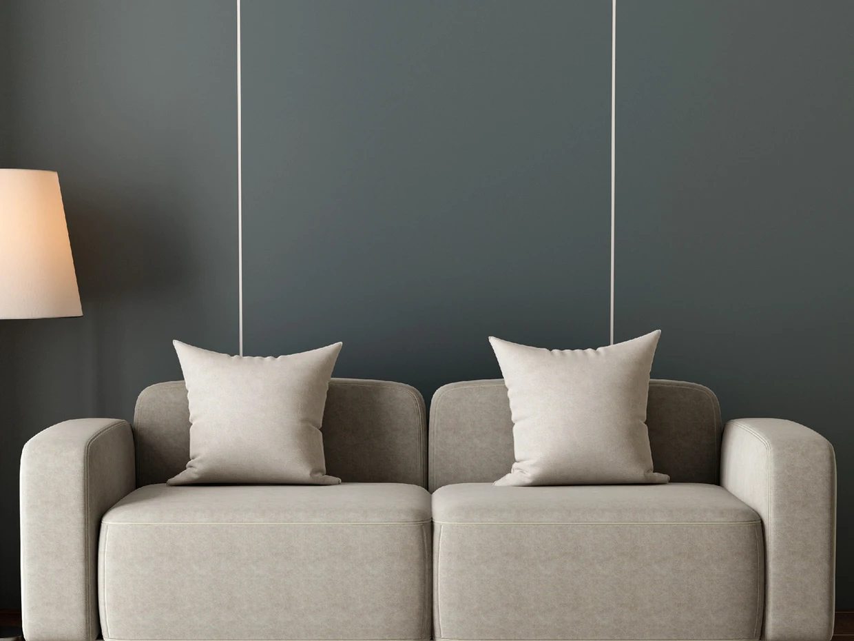 A living room furnished in Sarom upholstery